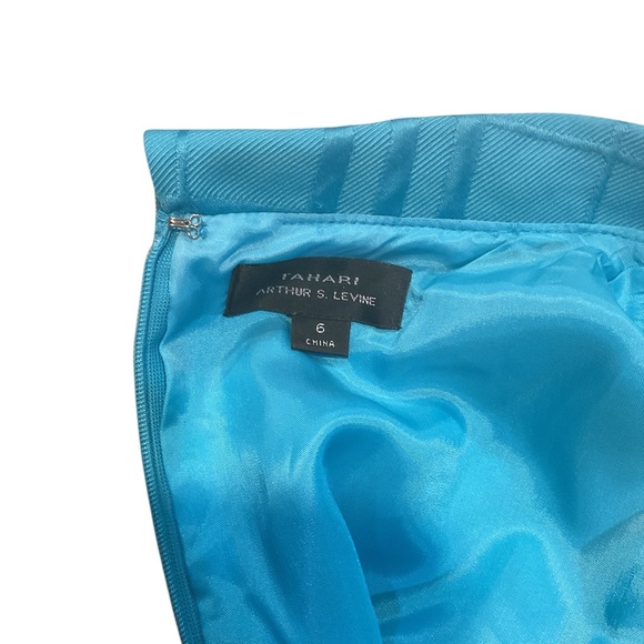 Tamari Arthur S Levine teal dress Sz 6 - Picture 3 of 4